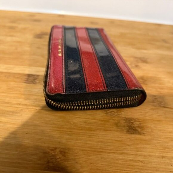 Marc Jacobs – Glitter Striped Zip-Around Wallet / Clutch - Picture 9 of 16